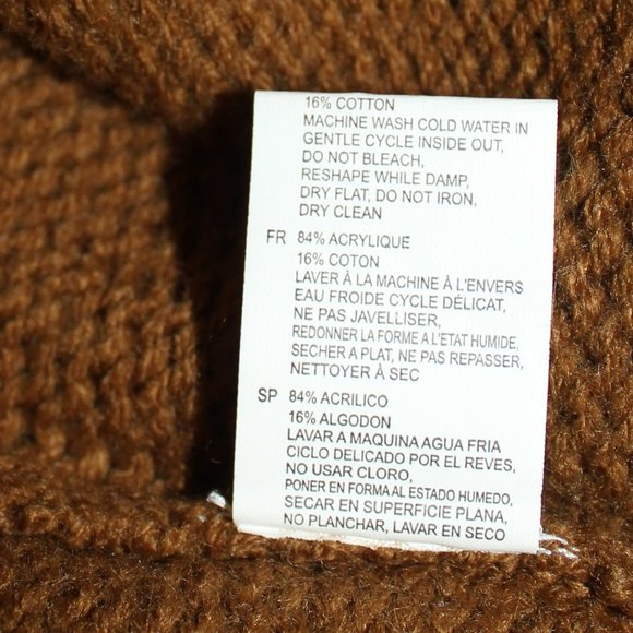 Oak and Ivy knit sweater brown with geometric pattern oversize turtleneck Medium - Picture 6 of 8